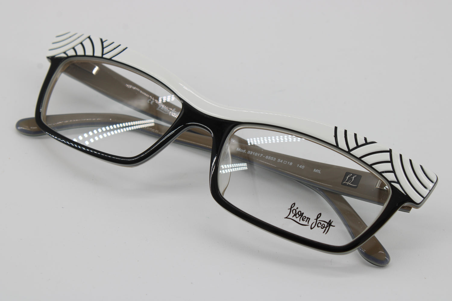 L'wren Scott Glasses 331017-6553 Vintage Glasses · NOS · White-Black · 54-18-140 · Unworn