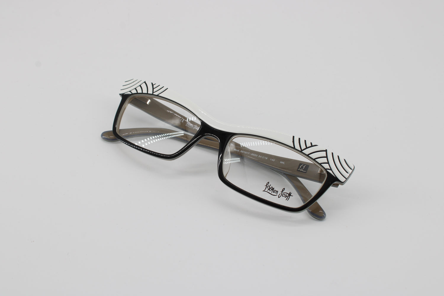 L'wren Scott Glasses 331017-6553 Vintage Glasses · NOS · White-Black · 54-18-140 · Unworn
