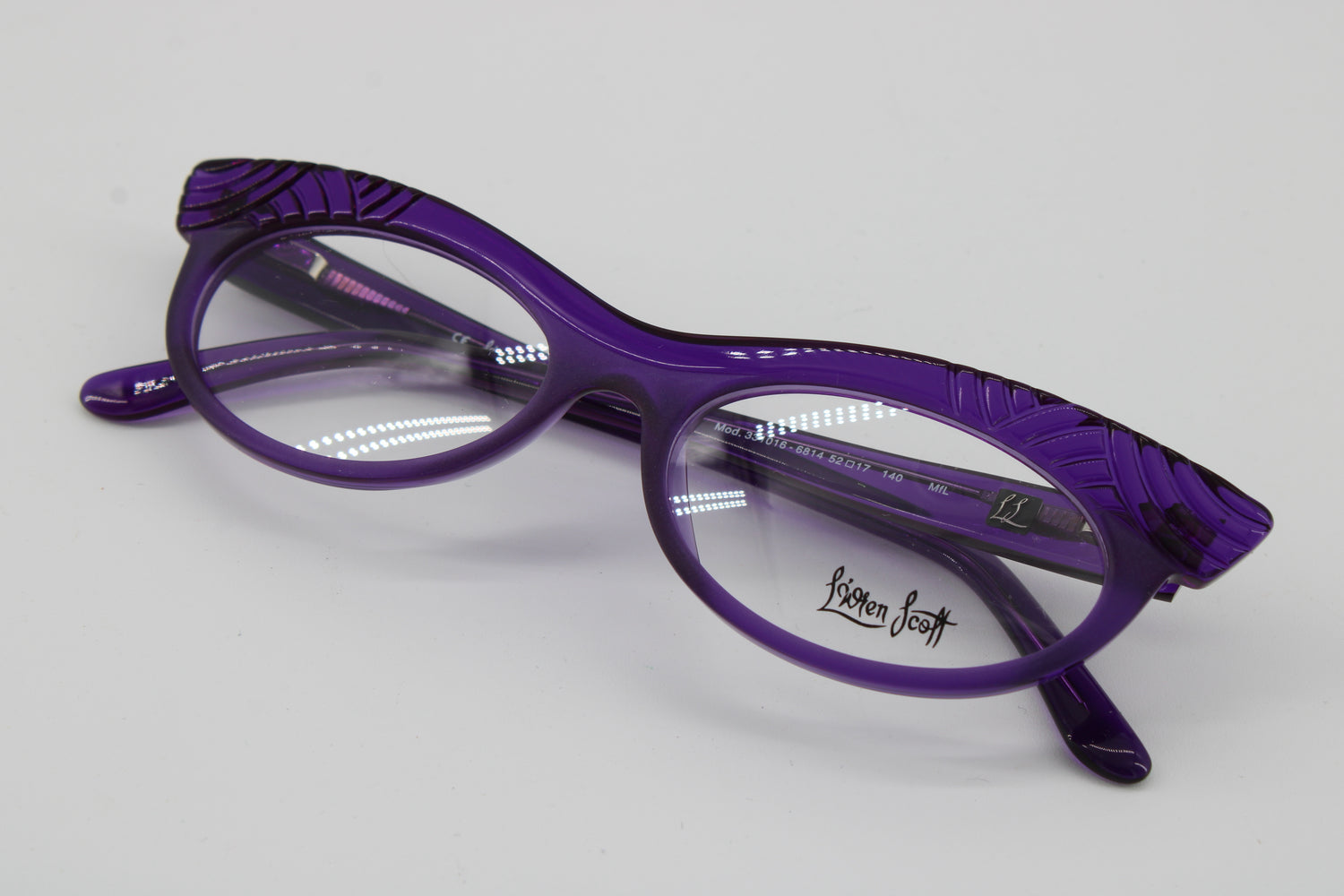 L'wren Scott Glasses 331016-6814 Vintage Glasses · NOS · Purple Transperent · 52-17-140 · Unworn