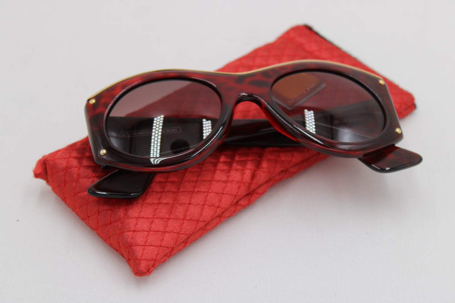 Christian Lacroix 7316 · NOS Sunglasses · Red Leopard Gold · 53-21 · Made in Austria · Unworn Vintage