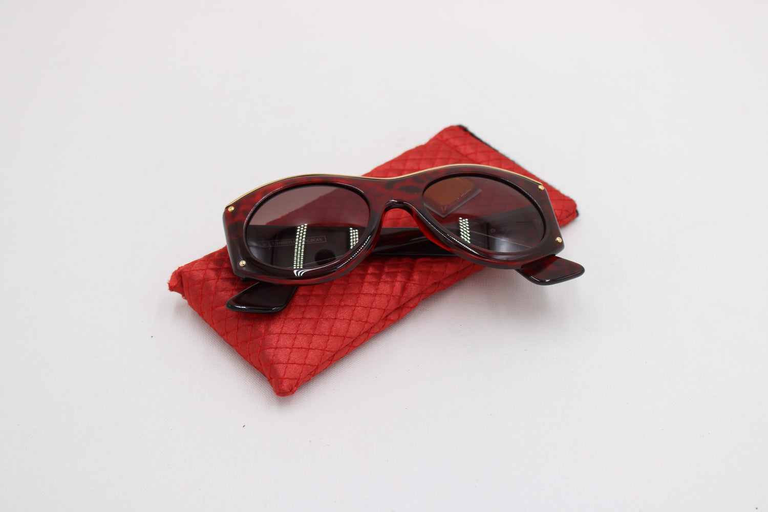 Christian Lacroix 7316 · NOS Sunglasses · Red Leopard Gold · 53-21 · Made in Austria · Unworn Vintage