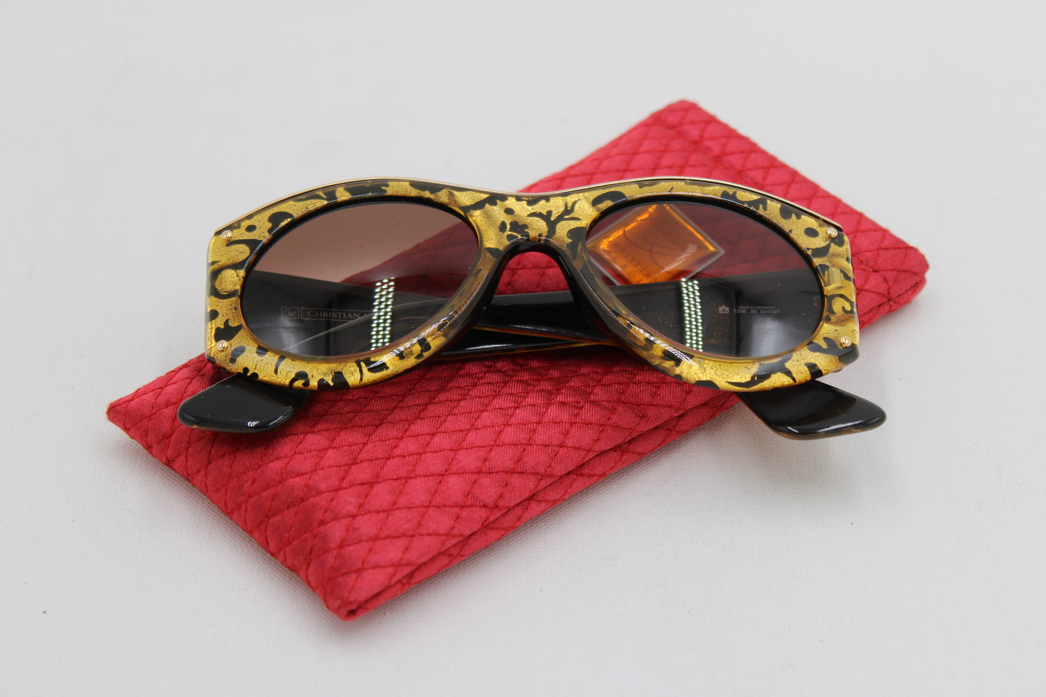 Christian Lacroix 7316 90 · NOS Sunglasses · Red Leopard Gold · 53-21 · Made in Austria · Unworn Vintage