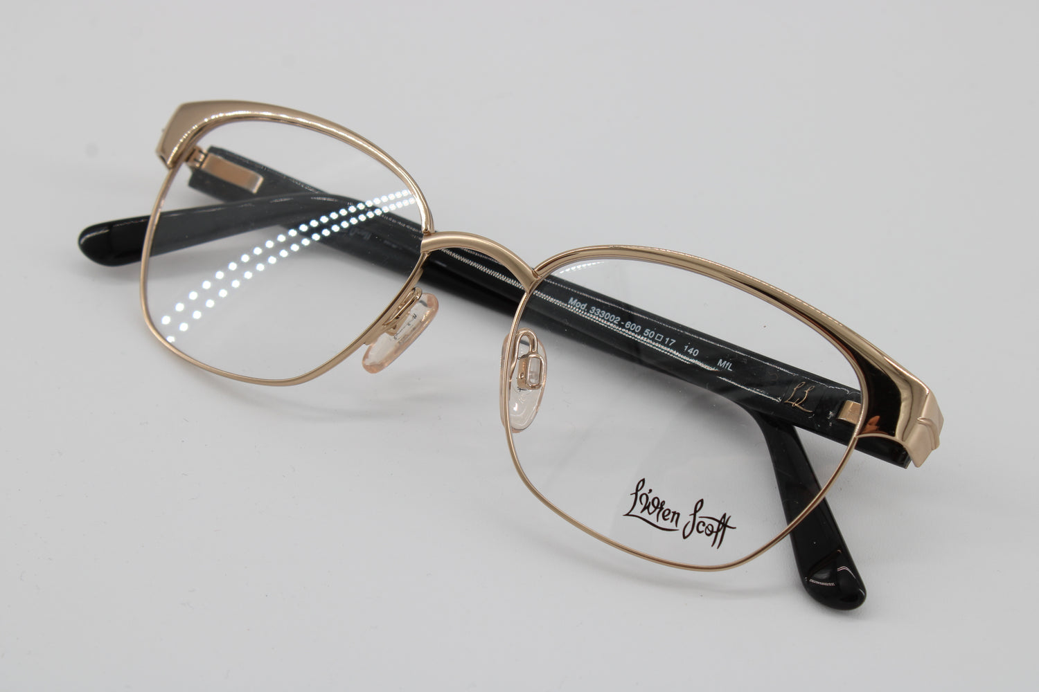 L'wren Glasses 333002-600 Vintage Glasses · NOS · Black-Gold · 50-17-140 · Unworn