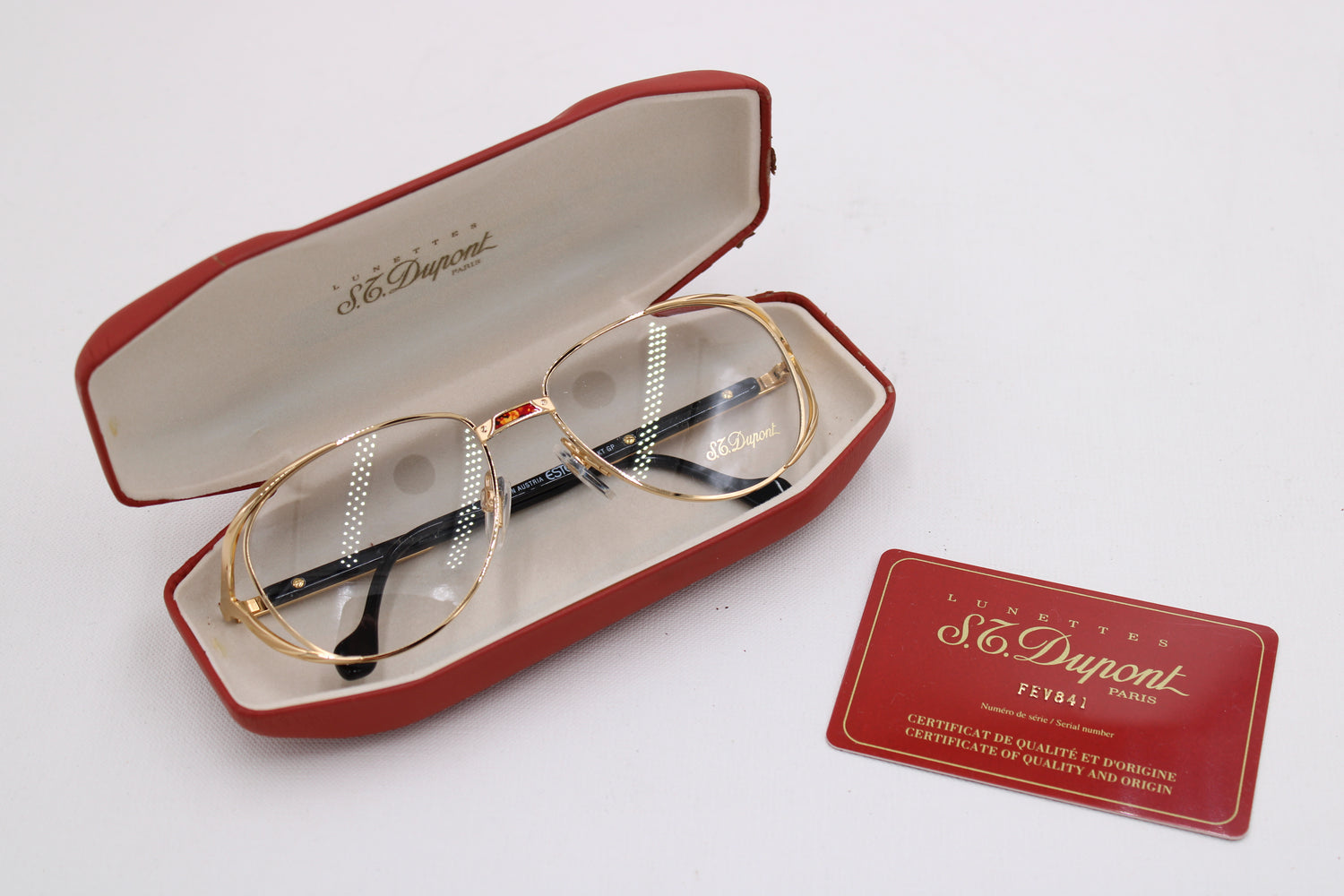 S.T. Dupont Eyeglasses M D017/20 V 6050 – New Old Stock – Red-Gold – Made in Austria