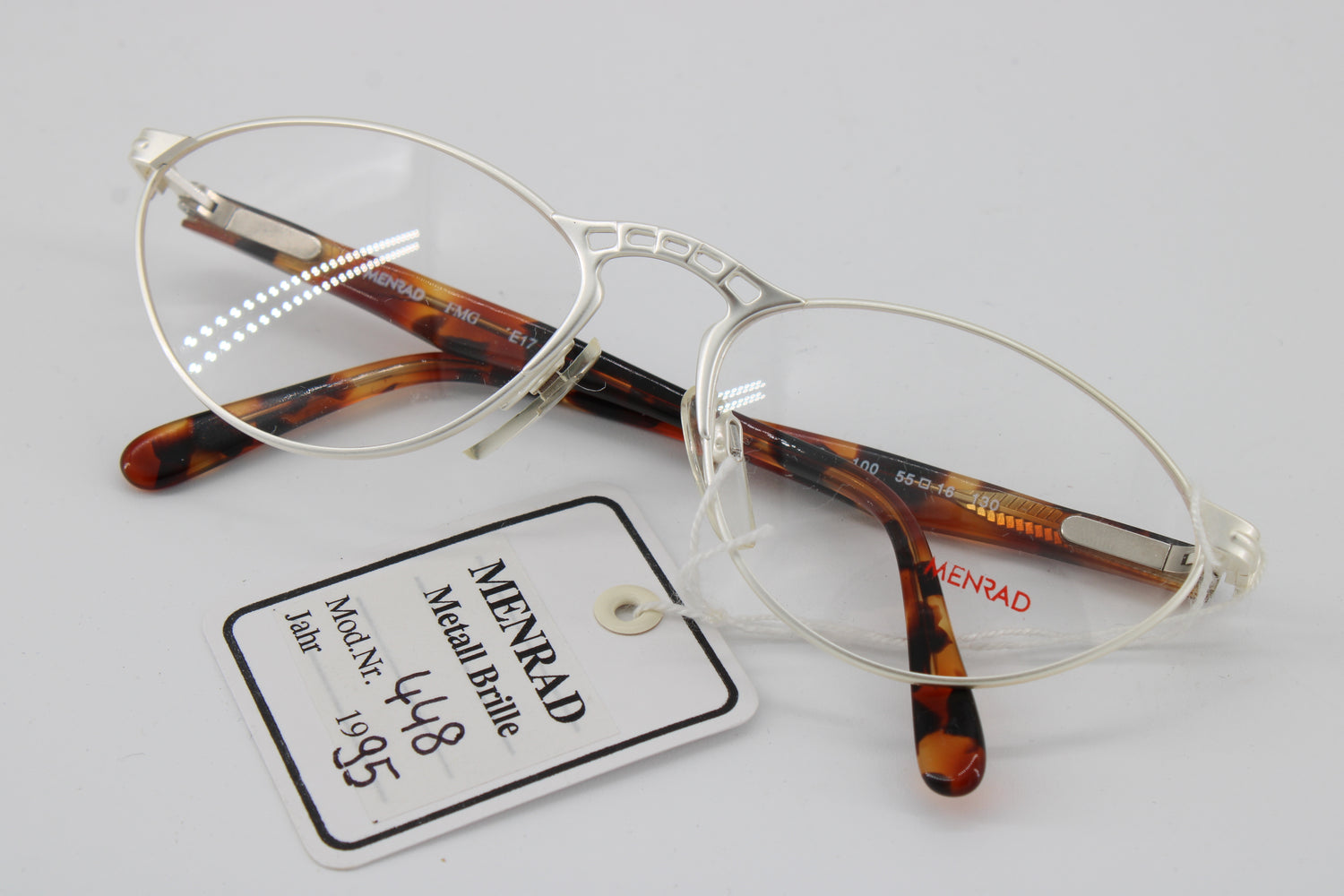 Menrad Glasses 1448-100 Vintage Glasses · NOS · Silber-Brown-Black · 55-16-130 · Unworn