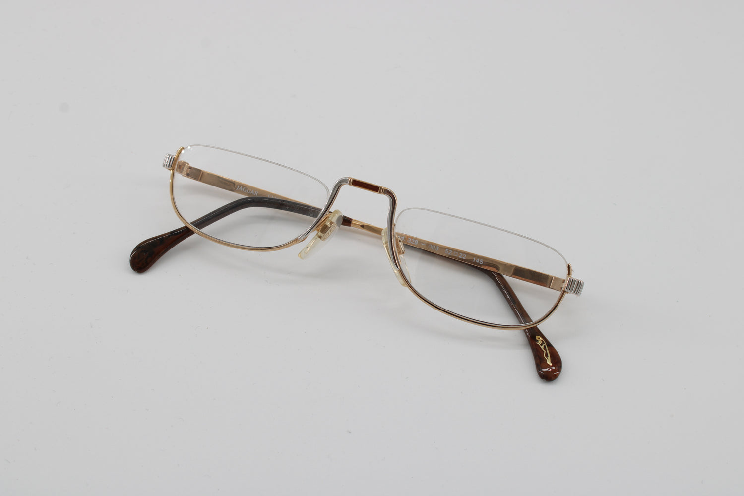 Jaguar Glasses 329-003 Vintage Glasses · NOS · Gold-Brown · 52-22-145 · Unworn