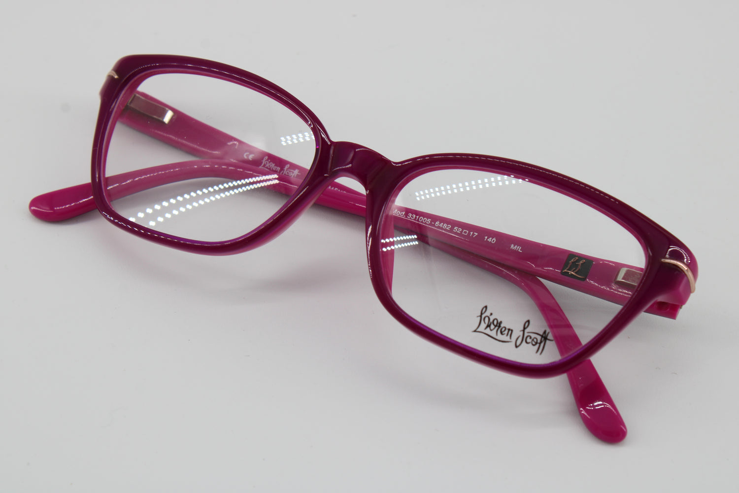 L'wren Scott Glasses 331005-6482 Vintage Glasses · NOS · Purple-Pink · 52-17-140 · Unworn